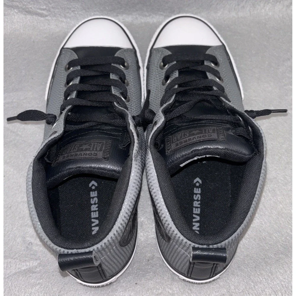 CONVERSE Chuck Taylor ALL STAR Street Mid Top Cool Grey Black Sneakers Youth‎ 6
